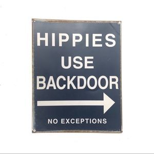 VINTAGE METAL HIPPIE DECORATIVE SIGN